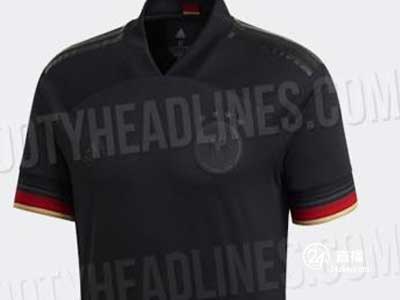 2020欧洲杯德国队客场球衣曝光，阿迪设计黑色主色调
